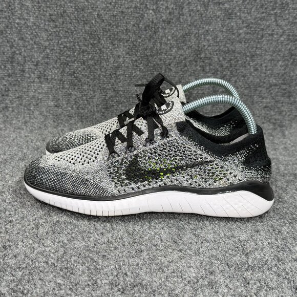 Nike Free Run Flyknit 2018 Running Shoes Women's Size 8 Black White Athletic - Picture 5 of 12